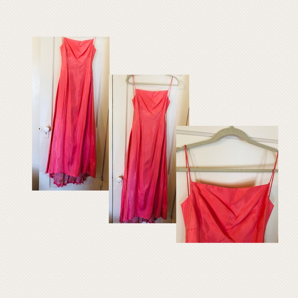 Odessa Backless Gown Satin Size 6 Gown - Coral